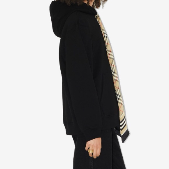 Burberry Scarf Tie Cott Hoodie size XS - Picture 2 of 10
